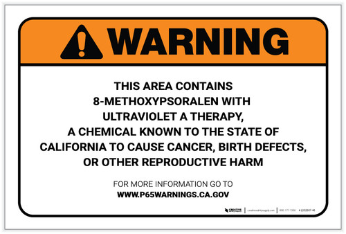 Warning: Prop 65 8 Methoxypsoralen With Ultraviolet A Therapy - Label