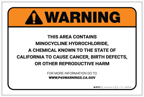 Warning: Prop 65 Minocycline Hydrochloride - Label