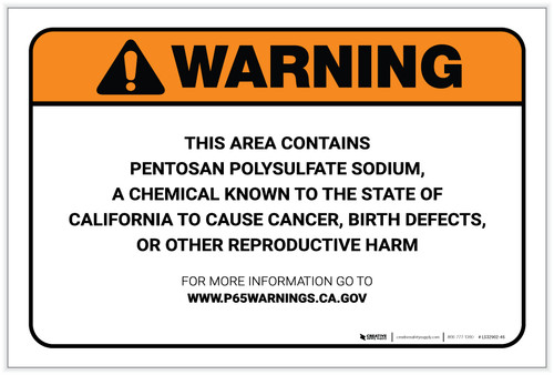 Warning: Prop 65 Pentosan Polysulfate Sodium - Label