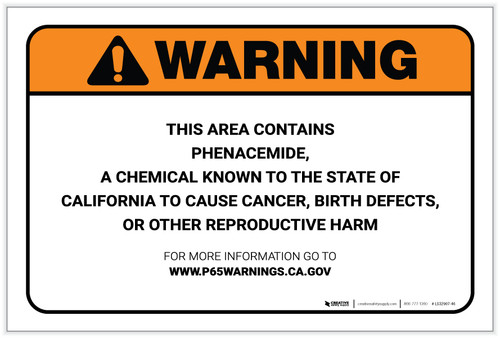 Warning: Prop 65 Phenacemide - Label