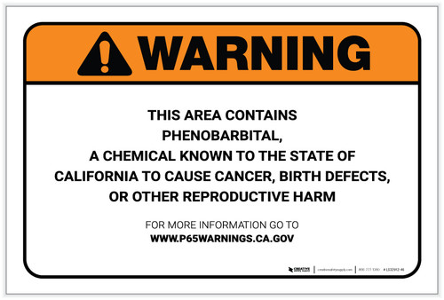 Warning: Prop 65 Phenobarbital - Label