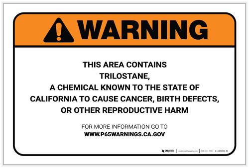 Warning: Prop 65 Trilostane - Label