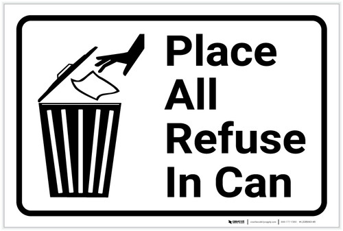 Place All Refuse In Can with Icon Landscape - Label