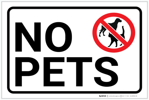 No Pets with Icon Landscape - Label