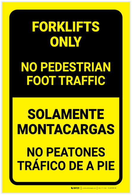 No Pedestrian Foot Traffic Bilingual Spanish - Label