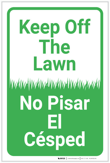 Keep Off The Lawn Bilingual Spanish Portrait - Label