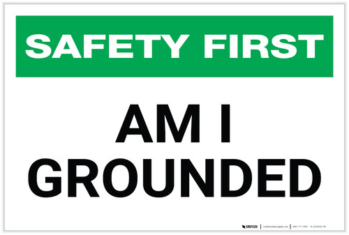 Safety First: Am I Grounded - Electrical Safety - Label