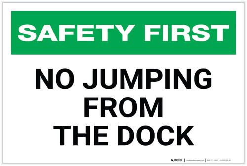 Safety First: No Jumping From the Dock - Label