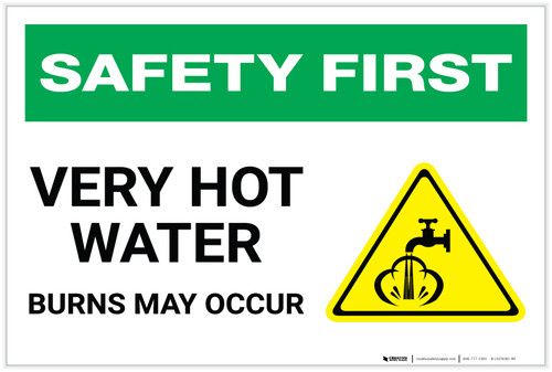 Safety First: Very Hot Water - Label