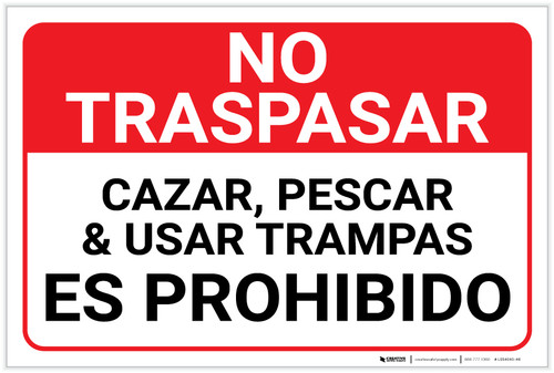 No Trespassing: Posted Private Property Spanish Landscape - Label