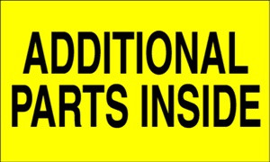 Additional Parts Inside (Fluorescent Yellow) 3 x 5 - Label Roll