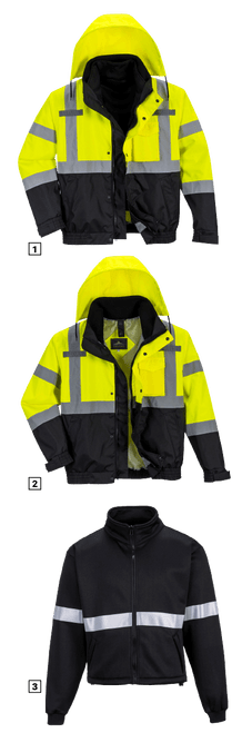 Portwest S365 Hi-Vis 3-in-1 Premium Bomber Jacket