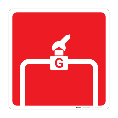 Gas Shutoff Valve - Wall Sign