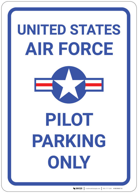 United Air Force - Pilot Parking Only - Wall Sign