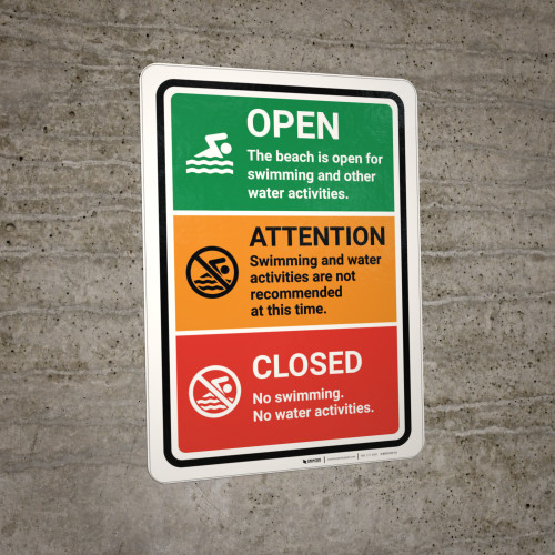 Beach Status Wall Sign Creative Safety Supply