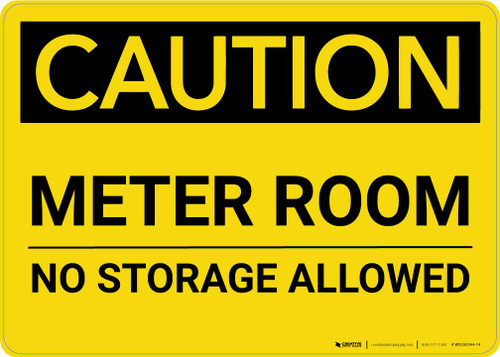 Caution: Meter Room No Storage Allowed Landscape | Creative Safety Supply