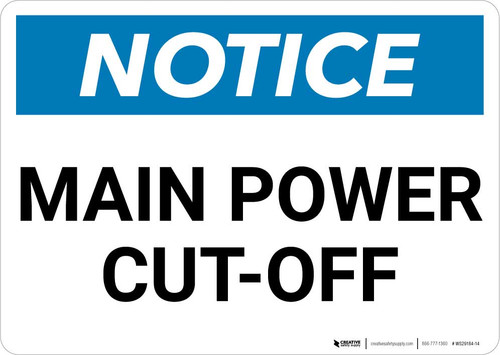 Notice: Main Power Cut-Off Landscape
