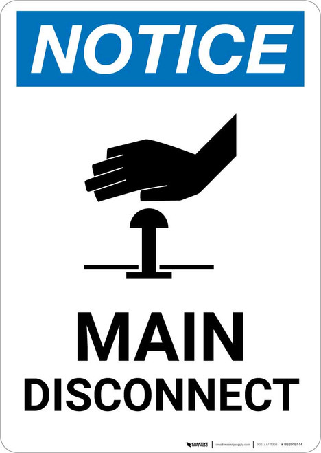 Notice: Main Disconnect with Icon Portrait