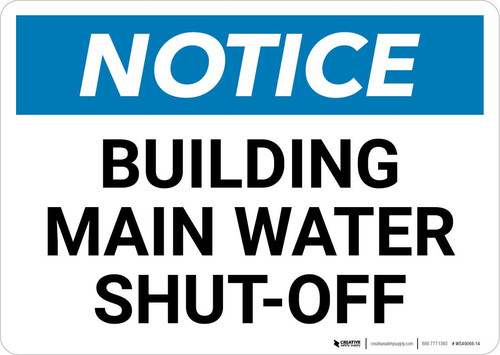 Notice: Building Main Water Shut-Off Landscape