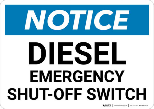 Notice: Diesel Emergency Shut-Off Switch Landscape