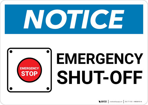 Notice: Emergency Shut-off with Icon Landscape