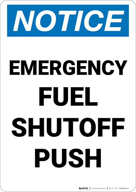 Notice: Emergency Fuel Shutoff Push Portrait