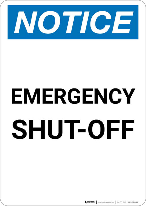 Notice: Emergency Shut-off Portrait
