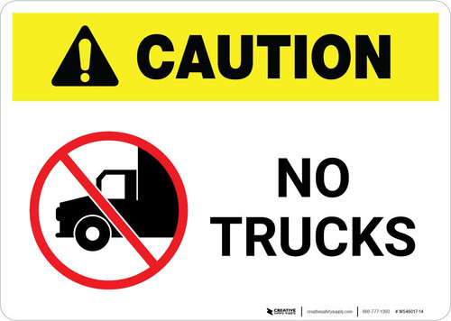 Caution: No Trucks with Icon Landscape