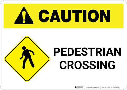 Caution: Pedestrian Crossing with Landscape