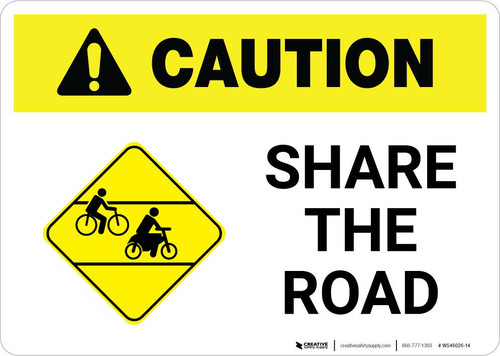 Caution: Share the Road with Icon Landscape