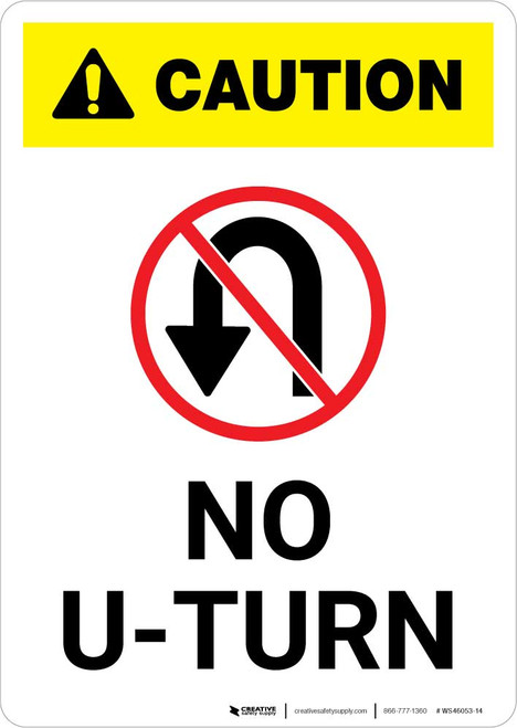 Caution: No U-Turn with Icon Portrait