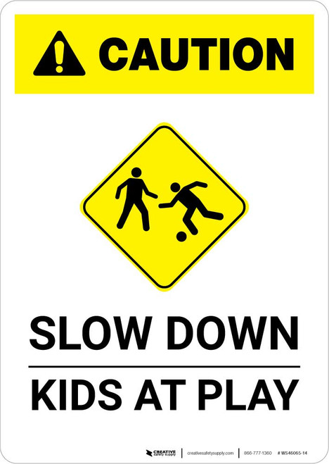 Caution: Slow Down - Kids At Play with Icon Portrait
