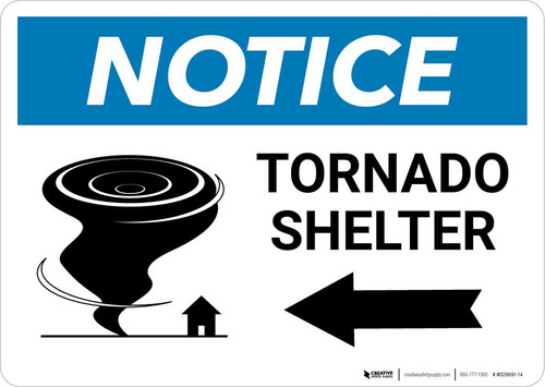 Notice: Tornado Shelter Right Arrow with Icon Landscape