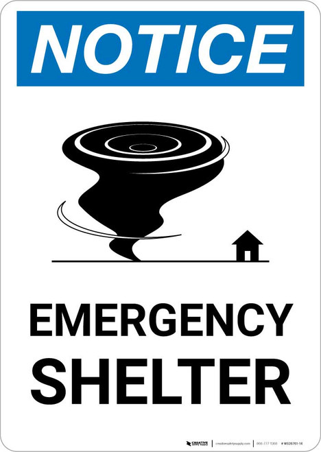Notice: Emergency Shelter with Icon Portrait