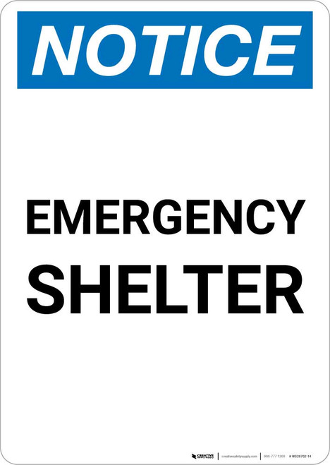 Notice: Emergency Shelter Portrait
