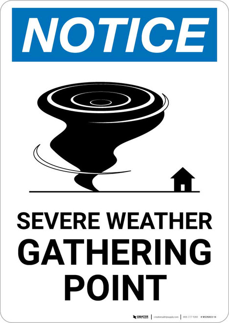 Notice: Severe Weather Gathering Point with Icon Portrait