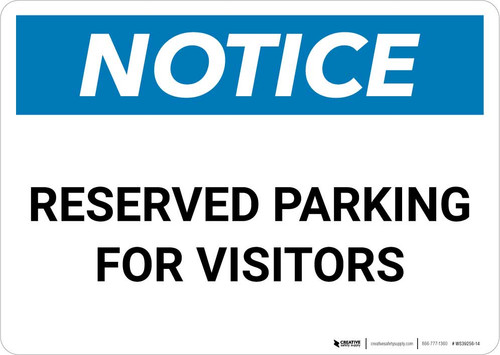 Notice: Reserved Parking for Visitors Landscape