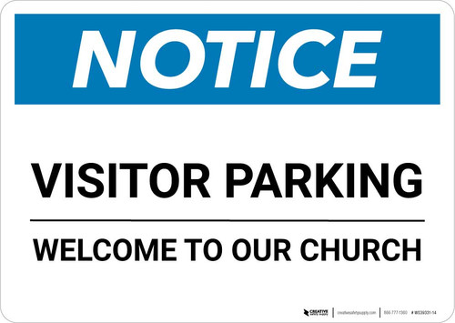 Notice: Visitor Parking - Welcome To Our Church Landscape