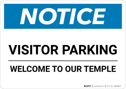 Notice: Visitor Parking - Welcome To Our Temple Landscape