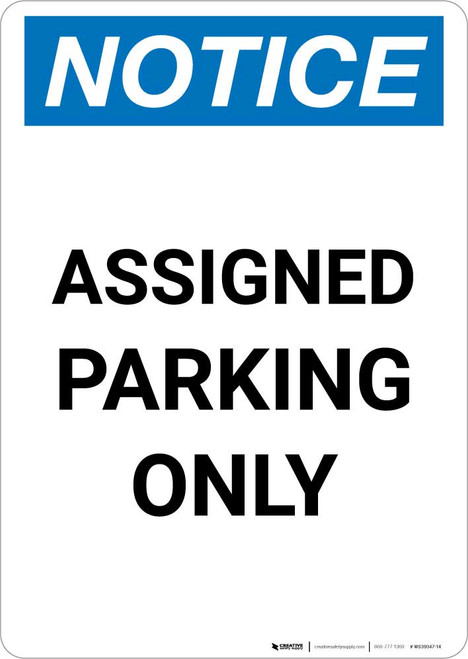 Notice: Assigned Parking Only Portrait
