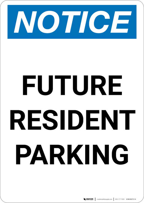 Notice: Future Resident Parking Portrait