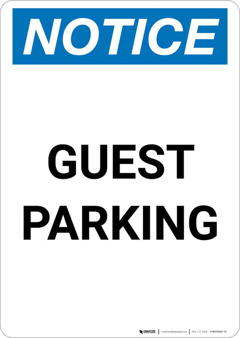 Notice: Guest Parking Portrait