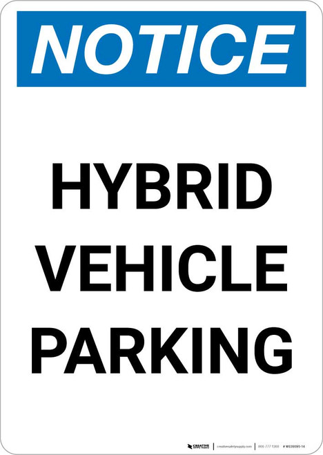Notice: Hybrid Vehicle Parking Portrait