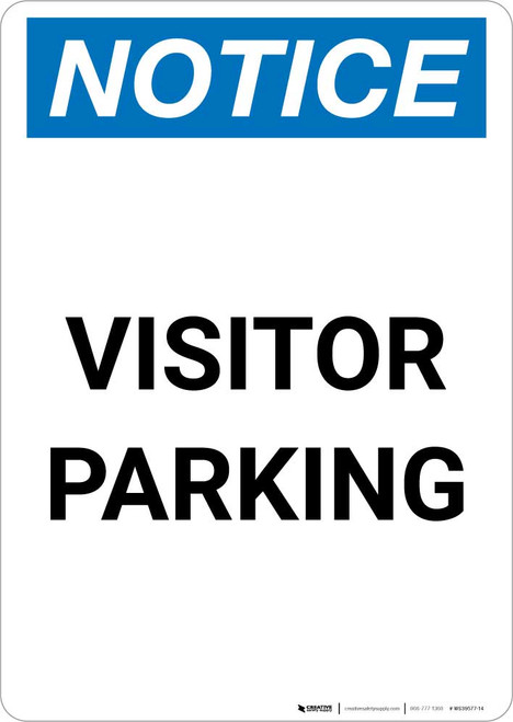 Notice: Visitor Parking Portrait