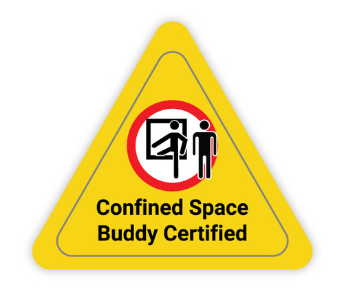 Confined Space Buddy Certified Triangle - Hard Hat Sticker