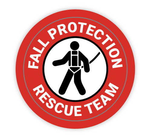 Fall Protection Rescue Team - Hard Hat Sticker