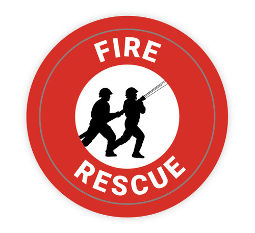 Fire Rescue Red - Hard Hat Sticker