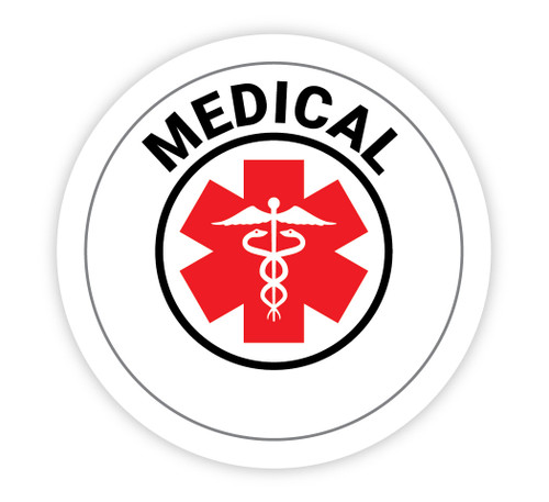 Medical with Health Symbols - Hard Hat Sticker