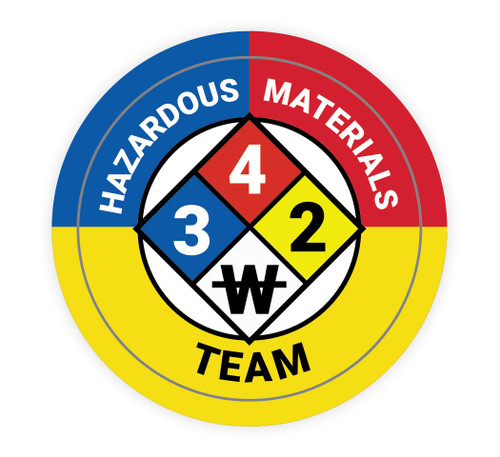 Hazardous Materials Team with NFPA Symbol - Hard Hat Sticker