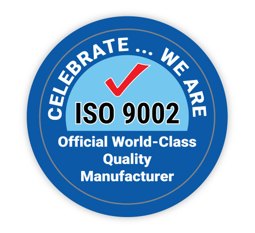 ISO 9002 - Offical World-Class Quality Manufacturer - Hard Hat Sticker